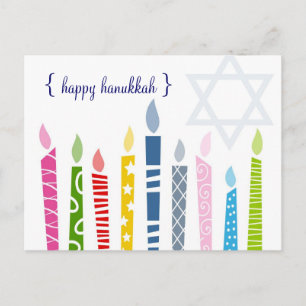 Happy Hanukkah Menorah Candles Postkarten
