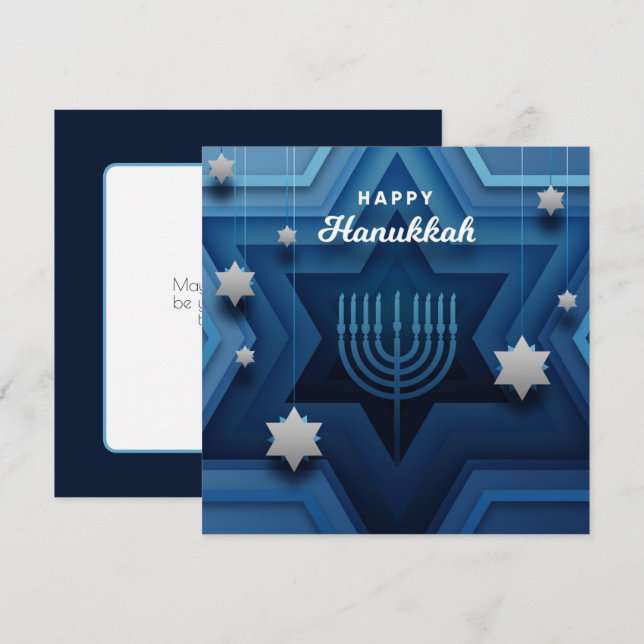 Happy Hanukkah Menorah Card (Vorne/Hinten)