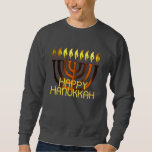 Happy Hanukkah Menorah Copper Rust Sweatshirt<br><div class="desc">Happy Hanukkah Menorah Copper Rust</div>