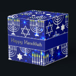 Happy Hanukkah Menorah Cube Geschenkschachtel<br><div class="desc">*Customize by adding text.</div>