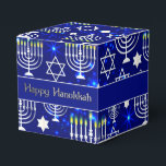 Happy Hanukkah Menorah Cube Geschenkschachtel<br><div class="desc">*Customize by adding text.</div>