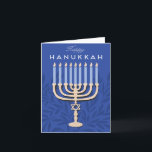 Happy Hanukkah Menorah Feiertagskarte<br><div class="desc">Happy Hanukkah Menorah Design Foto Ferienkarte</div>