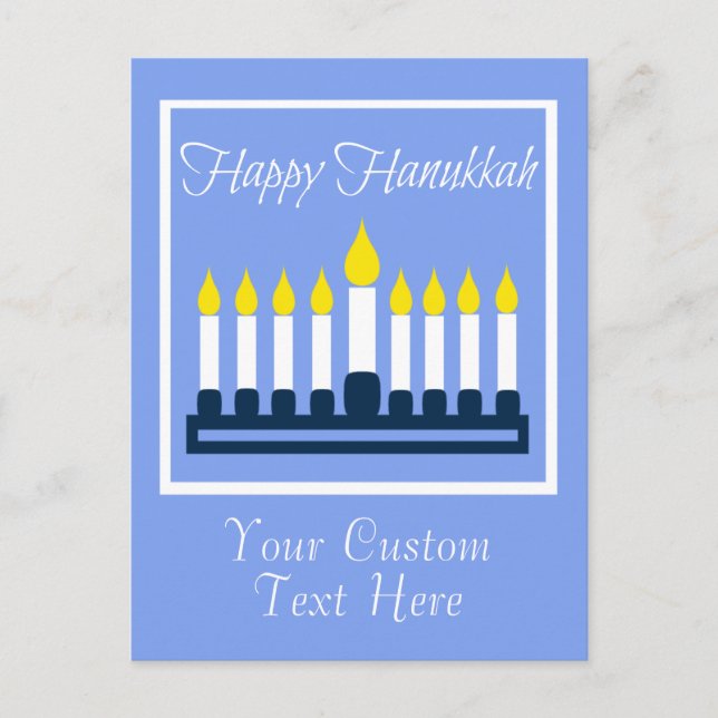 Happy Hanukkah Menorah Feiertagspostkarte (Vorderseite)
