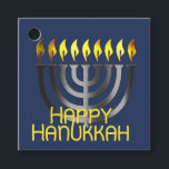 Happy Hanukkah Menorah Gray Geschenkanhänger<br><div class="desc">Happy Hanukkah Menorah Gray</div>