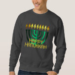 Happy Hanukkah Menorah Green Sweatshirt<br><div class="desc">Happy Hanukkah Menorah Green</div>