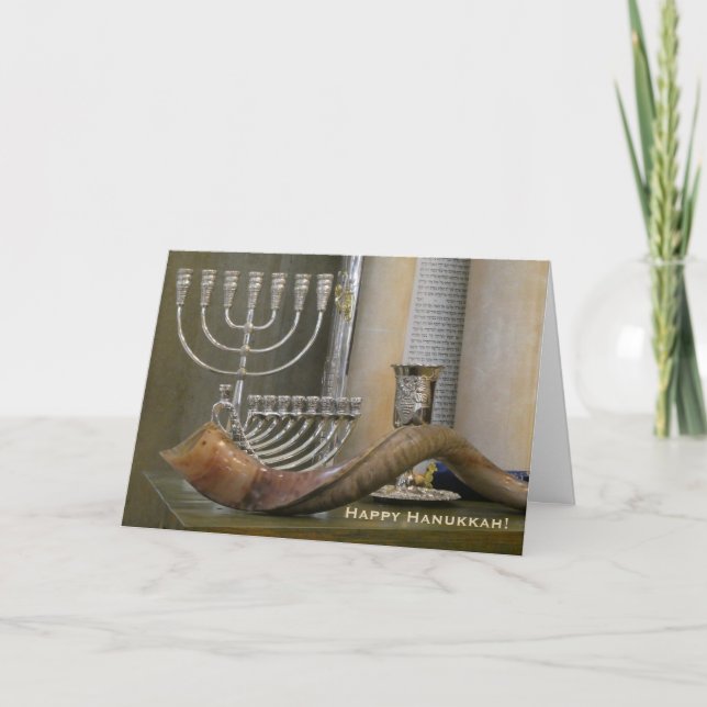 Happy Hanukkah, Menorah Grußkarte Karte (Vorderseite)