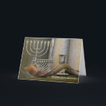 Happy Hanukkah, Menorah Grußkarte Karte<br><div class="desc">Happy Hanukkah jüdischen Urlaub Grußkarte. Original Foto von Marcia Socolik,  mit Ram's Horn (shofar),  Menorah,  und Silbertasse. Alle Rechte vorbehalten © 2020 Marcia Socolik.</div>
