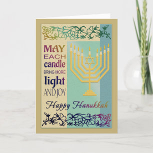 Happy Hanukkah Menorah Jewish Holiday Card Feiertagskarte