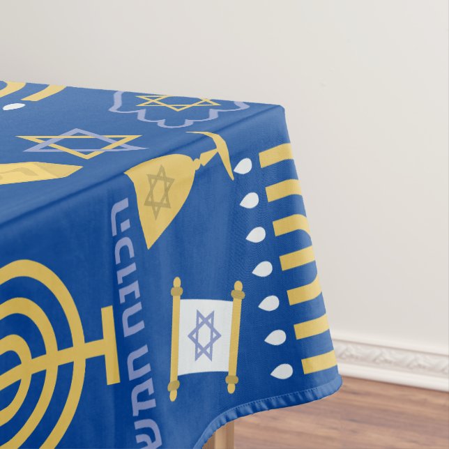 Happy Hanukkah Menorah Jüdisches Urlaubsmuster Tischdecke (Beispiel)