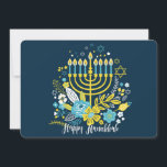 Happy Hanukkah menorah Kerzen. Weihnachtskarte Feiertagskarte<br><div class="desc">Happy Hanukkah menorah Kerzen. Behalt in Touch mit Familie und Freunden,  während du den Urlaub von Hanukkah/Chanukah mit den Lichtern der Menorah feierst.</div>