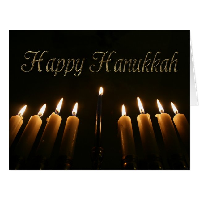 Happy Hanukkah Menorah Lights Kerzen (Vorderseite (Horizontal))