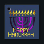 Happy Hanukkah Menorah Lila Geschenkanhänger<br><div class="desc">Happy Hanukkah Menorah Lila</div>