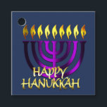 Happy Hanukkah Menorah Lila Geschenkanhänger<br><div class="desc">Happy Hanukkah Menorah Lila</div>