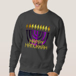 Happy Hanukkah Menorah Lila Sweatshirt<br><div class="desc">Happy Hanukkah Menorah Lila</div>