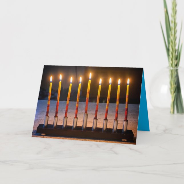 Happy Hanukkah Menorah Miracle Card Karte (Vorderseite)