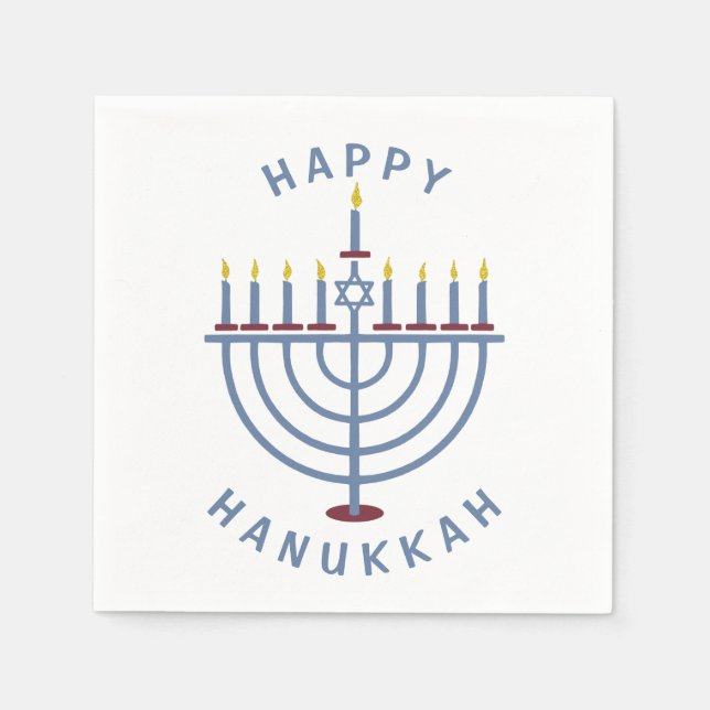Happy Hanukkah Menorah Party Paper Serviette (Vorderseite)