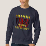 Happy Hanukkah Menorah Red Sweatshirt<br><div class="desc">Happy Hanukkah Menorah Red</div>