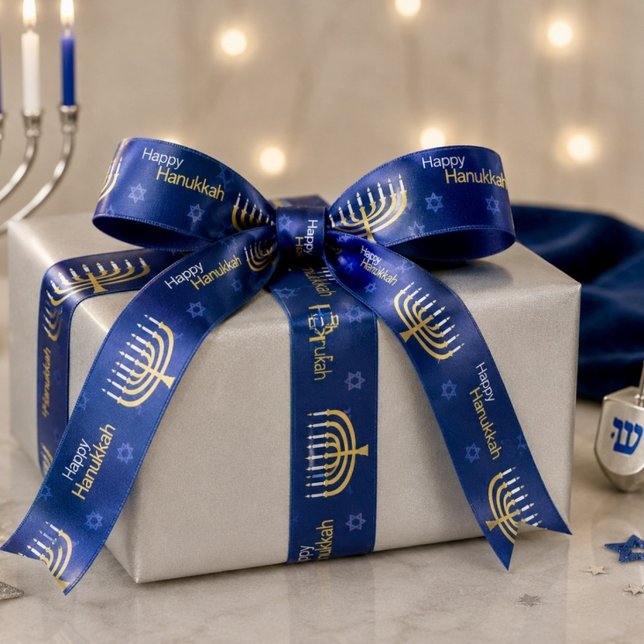 Happy Hanukkah Menorah Satinband (Von Creator hochgeladen)