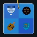 Happy Hanukkah Menorah und Dreidels Keramikornament<br><div class="desc">.Feiern Sie acht Tage und acht Nächte des Festivals der Lichter mit Hanukkah-Karten und Geschenken. Das Lichterfest ist hier. Lächle die Menorah,  spiele mit dem dreiel und feiere auf Latkes und Sufganiyots. Feiern Sie den Geist von Hanukkah mit Freunden,  Familie und Lieben,  indem Sie ihnen Happy Hanukkah wünschen.</div>