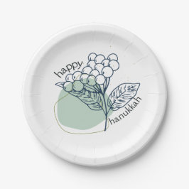 Happy Hanukkah (mit Gezeichnet Berries) Pappteller