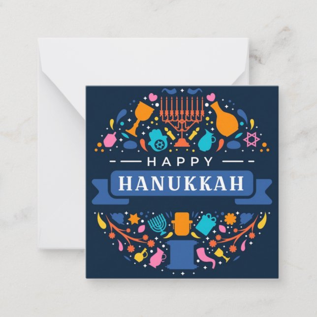 Happy Hanukkah Mitteilungskarte (Vorderseite)