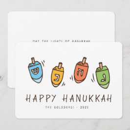 Happy Hanukkah Modern Dreidel Feiertagskarte
