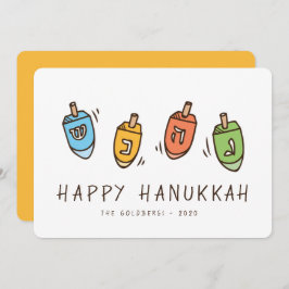 Happy Hanukkah Modern Dreidel Feiertagskarte