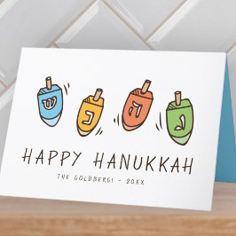Happy Hanukkah Modern Dreidel Feiertagskarte