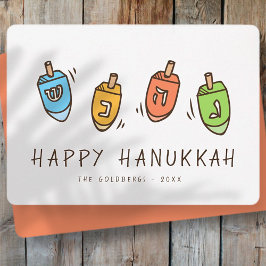 Happy Hanukkah Modern Dreidel Feiertagskarte