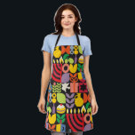Happy Hanukkah Modern Menorah Latkes & Stars Schürze<br><div class="desc">MACHEN DIE KÜCHE 'STAFF' SMILE DIESES Hanukkah / Chanukah Party mit personalisierten Hanukkah / Chanukah modernen geometrischen Schürze. Menorah, Potato Latkes, Dreidesl, Donuts, Stars & Olivenöl... Jüdische Hanukkah Symbole - sie sind alle hier! Happy Hanukkah wünscht... Dieses hochmoderne Design ist eine großartige Möglichkeit, Freunden & Familie ein sehr glückliches Hanukka/Chanukah...</div>