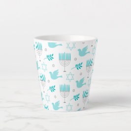 Happy Hanukkah Moderne Star von David Menorah Milchtasse