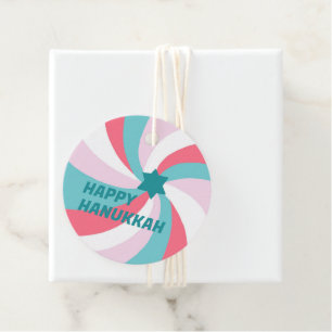HAPPY HANUKKAH Moderner Swirl Star von David Custo Geschenkanhänger