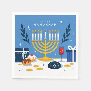 Happy Hanukkah Napkins Serviette