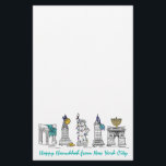 Happy Hanukkah NYC New York City Juwish Holidays Briefpapier<br><div class="desc">Stationery zeigt eine originelle Marker-Abbildung der berühmten New Yorker Gebäude, die für die Feriensaison "gekleidet" sind. Ideal für den Versand des jährlichen Hanukkah-Briefes! Diese Chanukah Illustration ist auch auf anderen Produkten verfügbar. Sehen Sie nicht, wonach Sie suchen? Brauchen Sie Hilfe bei der Anpassung? Kontaktieren Sie Rebecca, um etwas für Sie...</div>
