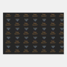 Happy Hanukkah Packblätter 3 verschiedene Designs