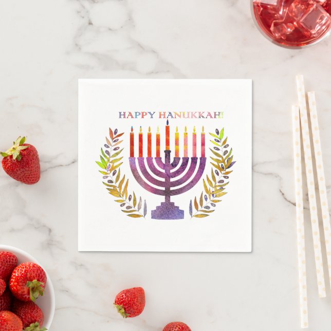 Happy Hanukkah Paper Napkins Serviette (Beispiel)