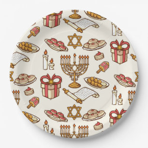 Happy Hanukkah Papierplatte Pappteller