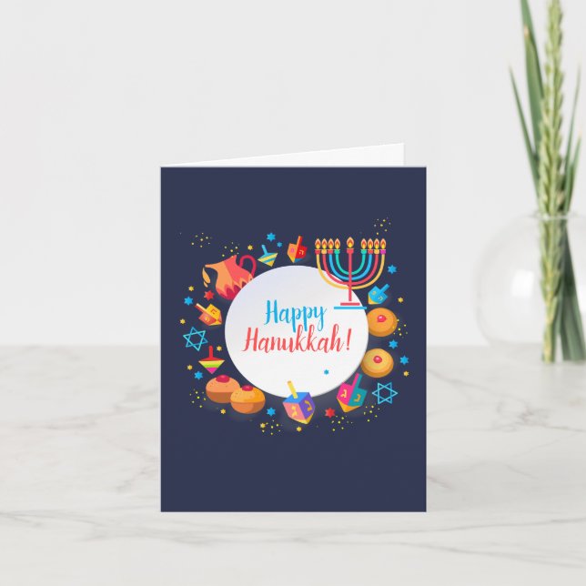 Happy Hanukkah Party Festival Moon and Stars (Vorderseite)