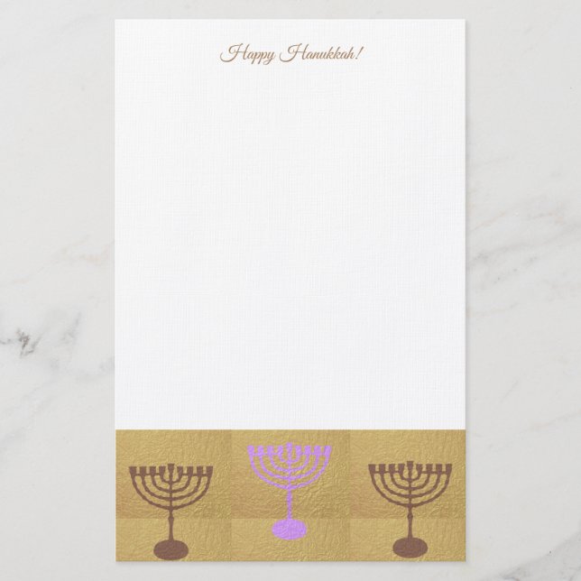 Happy Hanukkah Party Festival Moon and Stars Briefpapier (Vorderseite)