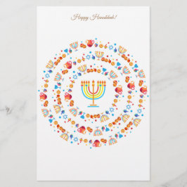 Happy Hanukkah Party Festival Moon and Stars Briefpapier