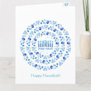Happy Hanukkah Party Schöne blaue Dekoration Dankeskarte