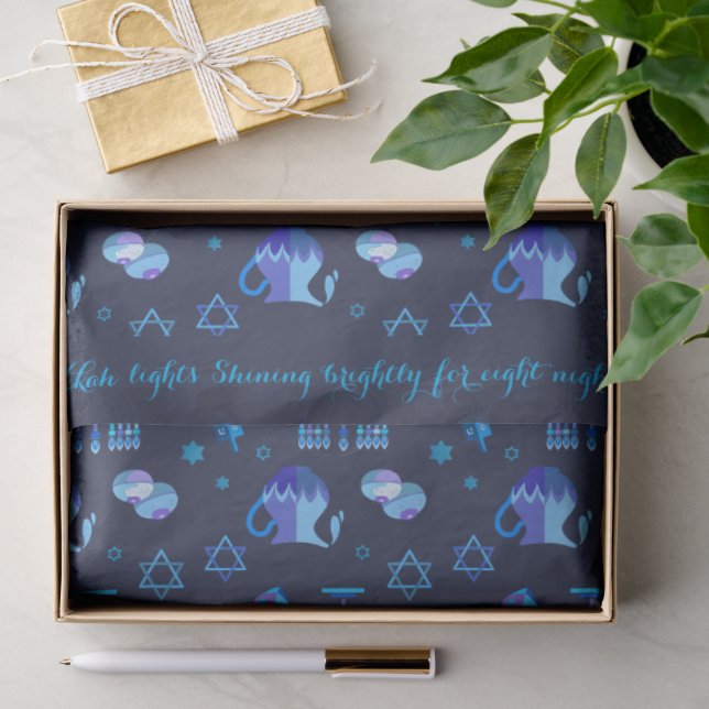 Happy Hanukkah Party Schöne blaue Dekoration Seidenpapier (Geschenk)