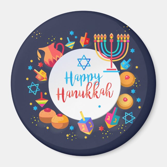 Happy Hanukkah Party Schöne Dekoration Magnet (Vorne)