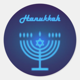 Happy Hanukkah Party Schöne Dekoration Runder Aufkleber