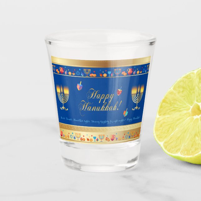 Happy Hanukkah Party Schöne Dekoration Schnapsglas (Vorderseite)