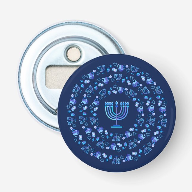 Happy Hanukkah Party Schöne Mandala Dekoration Flaschenöffner (Vorderseite)