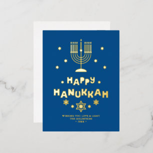 "Happy Hanukkah" personalisiert Folien Feiertagspostkarte