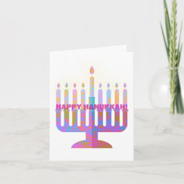 Happy Hanukkah Pink Menorah Foto Karte