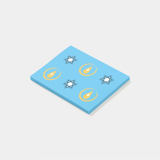 Happy Hanukkah Post-it Klebezettel (angewinkelt)