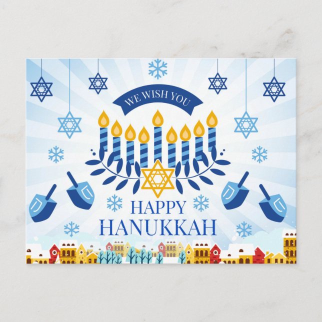 Happy Hanukkah Postkarte (Vorderseite)